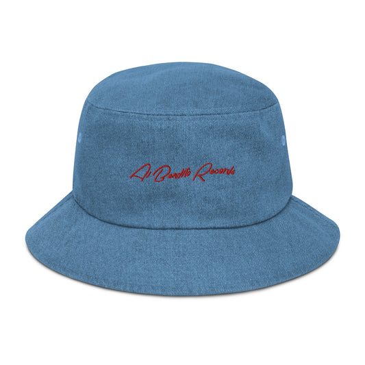 Embroidered denim bucket hat AI Bendito Records