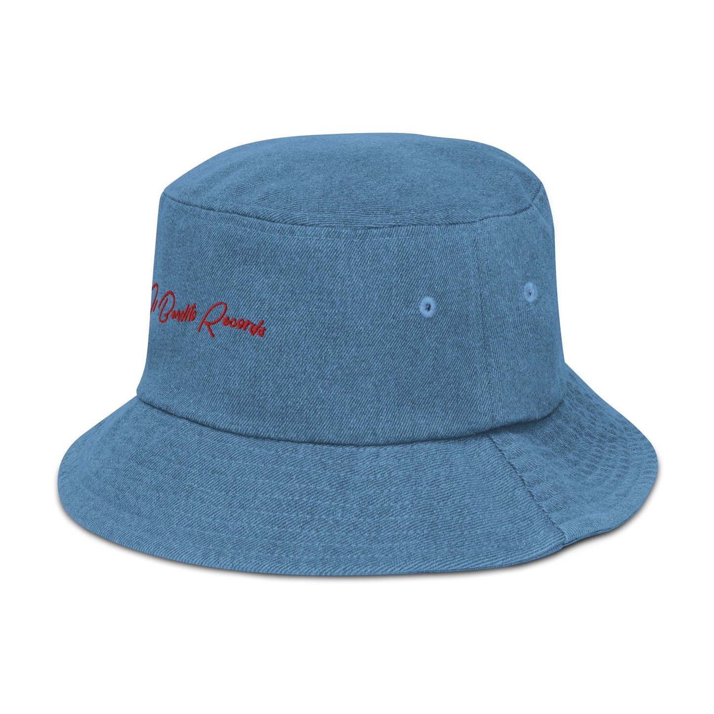 Embroidered denim bucket hat AI Bendito Records