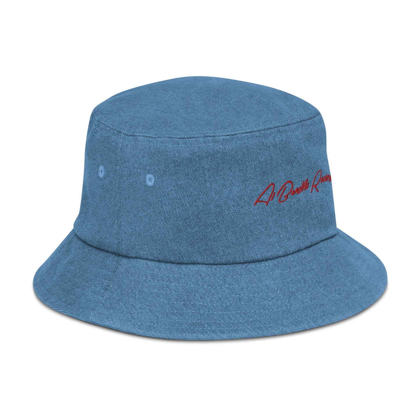 Embroidered denim bucket hat AI Bendito Records